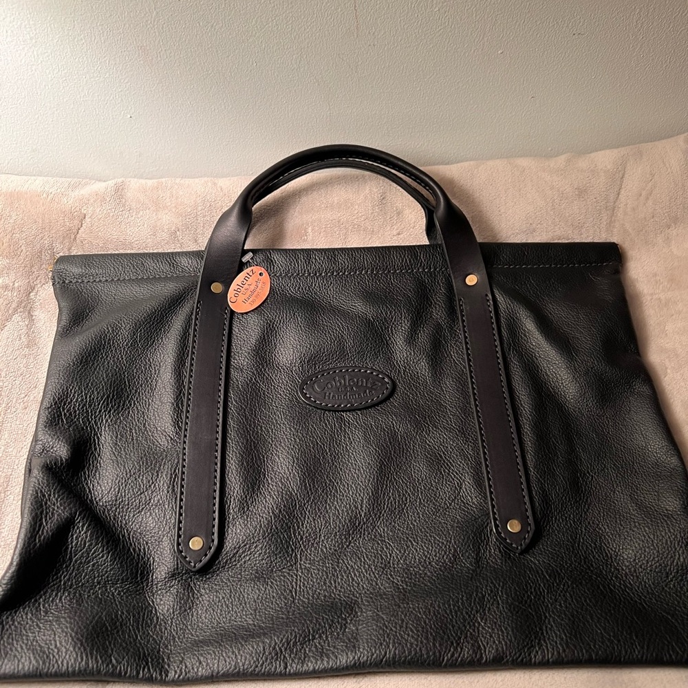 Coblentz black soft leather briefcase / tote